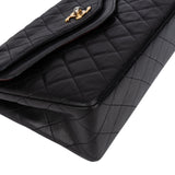 Chanel Quilted Lambskin 24K Gold Double Flap Shoulder Bag