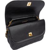 Chanel Quilted Lambskin 24K Gold Halfmoon Double Flap Shoulder Bag