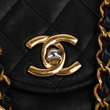 Chanel Quilted Lambskin 24K Gold Double Flap Shoulder Bag
