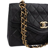 Chanel Quilted Lambskin 24K Gold Double Flap Shoulder Bag