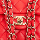 Chanel Quilted Caviar Leather Small Double Flap Crossbody Bag