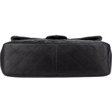 Chanel Quilted Lambskin Palladium Jumbo Double Flap Crossbody Bag