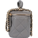 Chanel Grey Lambskin Mini Vanity Crossbody Bag