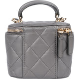 Chanel Grey Lambskin Mini Vanity Crossbody Bag