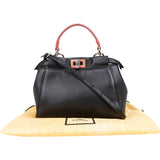 Fendi Black Leather Peekaboo Handbag