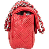 Chanel Quilted Perforated Lambskin Single Flap Crossbody Bag