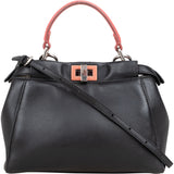 Fendi Black Leather Peekaboo Handbag