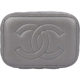 Chanel Grey Lambskin Mini Vanity Crossbody Bag