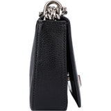 Miu Miu Noir Leather Madras Single Flap Crossbody Bag