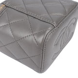 Chanel Grey Lambskin Mini Vanity Crossbody Bag