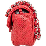 Chanel Quilted Perforated Lambskin Single Flap Crossbody Bag