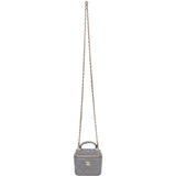 Chanel Grey Lambskin Mini Vanity Crossbody Bag