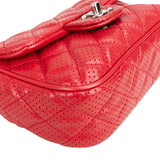 Chanel Quilted Perforated Lambskin Single Flap Crossbody Bag