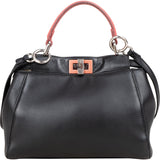 Fendi Black Leather Peekaboo Handbag