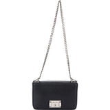 Miu Miu Noir Leather Madras Single Flap Crossbody Bag