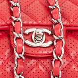 Chanel Quilted Perforated Lambskin Single Flap Crossbody Bag