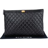 Chanel Quilted Lambskin Boy Laptop Clutch