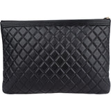 Chanel Quilted Lambskin Boy Laptop Clutch