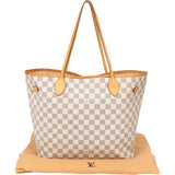 Louis Vuitton Damier Azur Monogram Neverfull MM Shopper Handbag