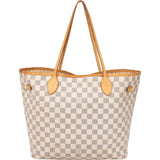 Louis Vuitton Damier Azur Monogram Neverfull MM Shopper Handbag