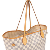 Louis Vuitton Damier Azur Monogram Neverfull MM Shopper Handbag