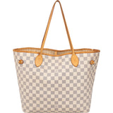 Louis Vuitton Damier Azur Monogram Neverfull MM Shopper Handbag