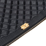 Chanel Quilted Lambskin Boy Laptop Clutch