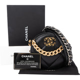 Chanel 19 Quilted Lambskin Round Crossbody Bag