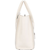 Celine White Leather Tricolor Lining Luggage Handbag