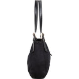 Fendi Black Cotton Baguette Buckle Shoulder Bag