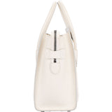 Celine White Leather Tricolor Lining Luggage Handbag