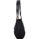 Fendi Black Cotton Baguette Buckle Shoulder Bag