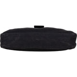 Fendi Black Cotton Baguette Buckle Shoulder Bag