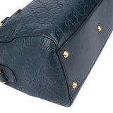 Gucci Blue Leather GG Monogram Boston Handbag