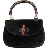 Gucci Black Bamboo Handbag