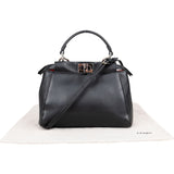 Fendi Black Leather Peekaboo Handbag