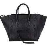 Celine Black Leather Phantom Luggage Handbag