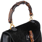 Gucci Black Bamboo Handbag