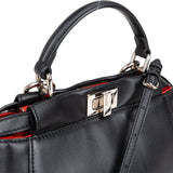 Fendi Black Leather Peekaboo Handbag