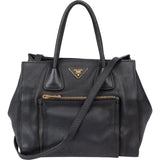 Prada Black Calfskin Vitello Handbag