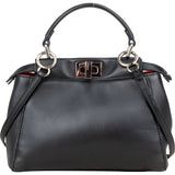 Fendi Black Leather Peekaboo Handbag