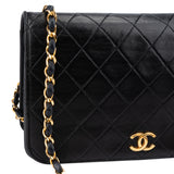 Chanel Quilted Lambskin 24K Gold Single Flap Shoulder Bag