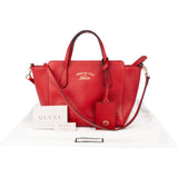 Gucci Red Leather Swing Handbag