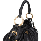 Prada Black Leather Bucket Handbag