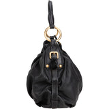 Prada Black Leather Bucket Handbag