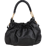 Prada Black Leather Bucket Handbag