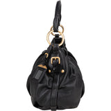 Prada Black Leather Bucket Handbag