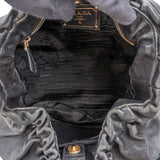 Prada Black Leather Bucket Handbag