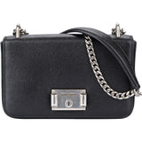 Miu Miu Noir Leather Madras Single Flap Crossbody Bag