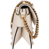 Gucci White Leather Queen Margaret Bee Shoulder Bag